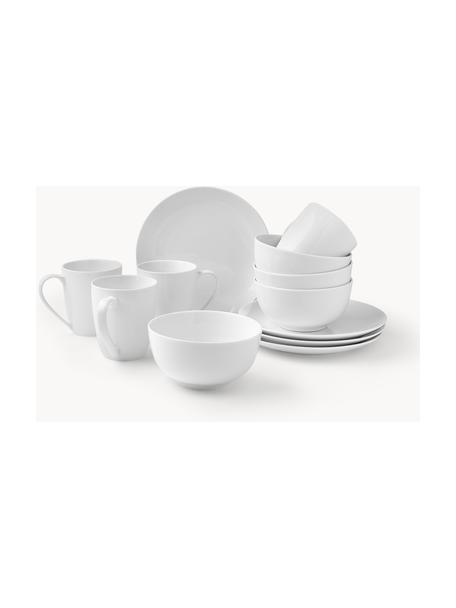 Porzellan-Frühstücks-Set Delight Classic, 4 Personen (12-tlg.), Porzellan, Weiß, 4 Personen (12-tlg.)
