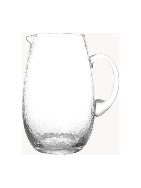 Brocca in vetro soffiato con supertifice martellata Hammered, 2 L, Vetro soffiato, Trasparente, 2 L