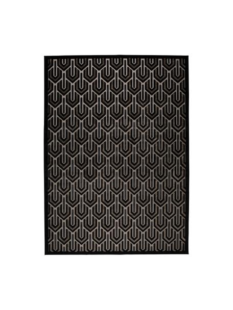 Teppich Beverly mit Hoch-Tief-Struktur, Flor: 57% Rayon, 31% Polyester,, Schwarz, Beigetöne, B 170 x L 240 cm (Größe M)