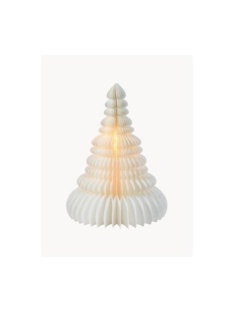 Árbol de Navidad LED de papel Wish, Tejido de papel, Blanco crema, Ø 32 x Al 40 cm
