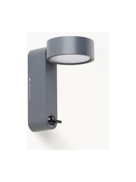 Aplique pequeño LED Toggle, pantalla orientable, Aluminio pintado, Gris antracita mate, An 10 x Al 17 cm