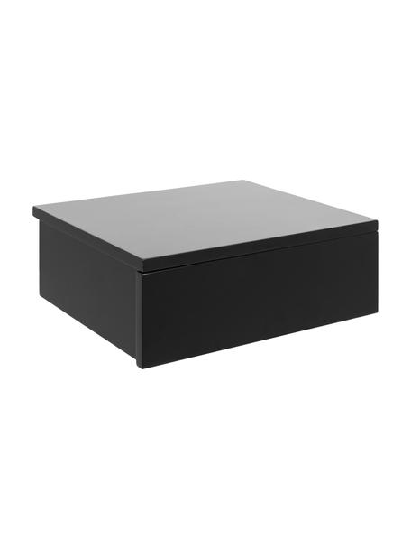 Mesilla de noche de pared con cajón Avignon, Tablero de fibras de densidad media (MDF) pintado, Negro, An 37 x Al 13 cm