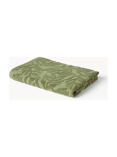 Ręcznik z bawełny Leaf, różne rozmiary, Ciemny zielony, Ręcznik kąpielowy, S 70 x D 140 cm