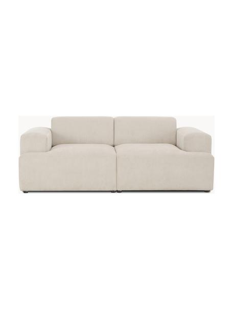 Cord-Sofa Melva (2-Sitzer), Bezug: Cord (92% Polyester, 8% P, Gestell: Massives Kiefernholz, FSC, Füße: Kunststoff, Cord Hellbeige, B 198 x T 101 cm