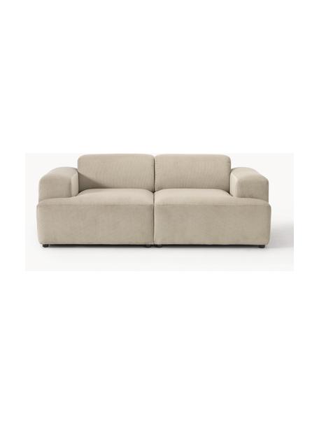 Cord-Sofa Melva (2-Sitzer), Bezug: Cord (92% Polyester, 8% P, Gestell: Massives Kiefernholz, Spa, Füße: Kunststoff Dieses Produkt, Cord Hellbeige, B 198 x T 101 cm