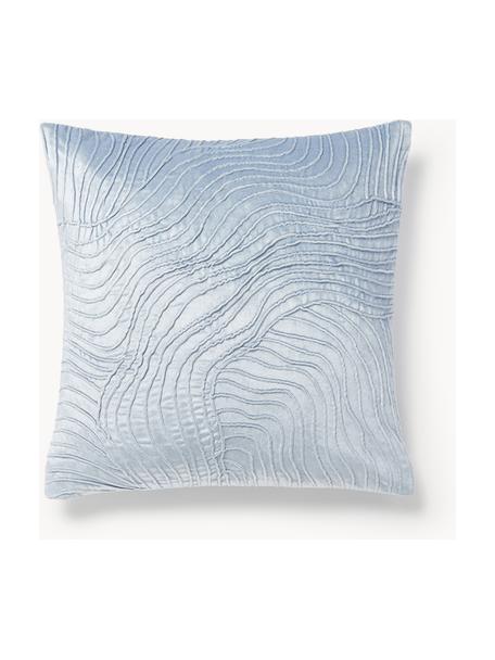 Poszewka na poduszkę z aksamitu Nisha, Jasny niebieski, S 50 x D 50 cm