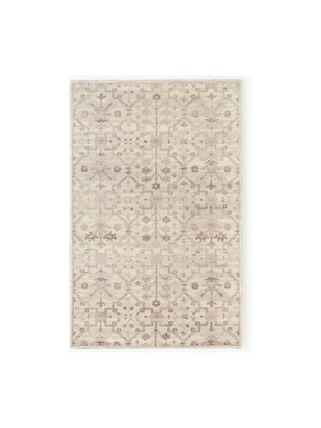 Kurzflor-Teppich Rosalie mit Ornamenten, handgewebt, 100 % Wolle, Beigetöne, B 120 x L 180 cm (Größe S)