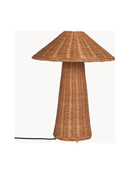 Lampe à poser en rotin faite main Dou, Brun, Ø 30 x haut. 40 cm