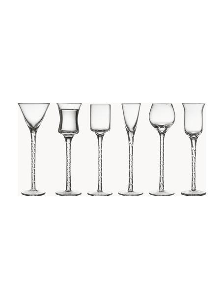 Set de vasos chupito soplados artesanalmente Rom, 6 uds., Vidrio, Transparente, Set de diferentes tamaños