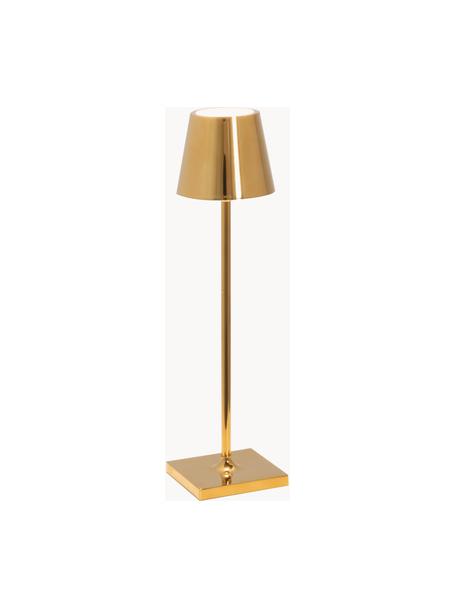 Prenosná stolová LED lampa Poldina, Odtiene lesklej zlatej, Ø 7 x V 27 cm