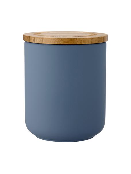 Pojemnik do przechowywania Stak, Niebieski matowy, drewno bambusowe, Ø 10 x W 13 cm