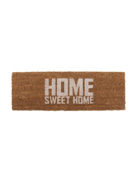 Fußmatte Home Sweet Home, Kokosfasern, Braun, Weiß, B 26 x L 77 cm