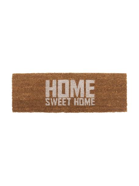 Deurmat Home Sweet Home, Kokosvezels, Bruin, wit, B 26 x L 77 cm