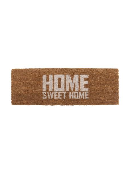 Paillasson Home Sweet Home, Fibres de coco, Brun, blanc, larg. 26 x long. 77 cm
