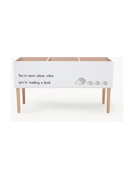 Porte-livre en bois Salam, MDF, Bois, blanc laqué, larg. 90 x haut. 50 cm