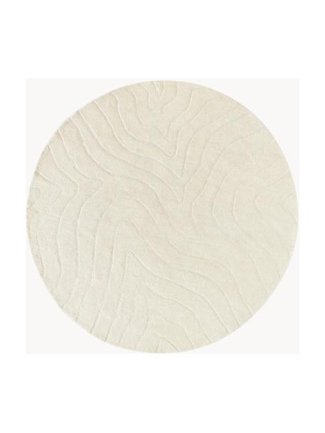 Tapis rond en laine tuftée main Aaron, Blanc crème, Ø 200 cm (taille L)