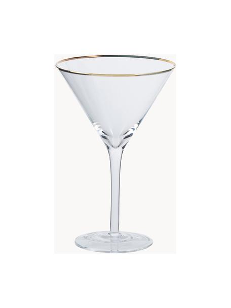 Sklenice na Martini se zlatým okrajem Chloe, 4 ks, Sklo, Transparentní se zlatým okrajem, Ø 12 cm, V 19 cm