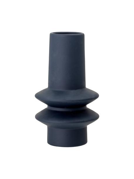 Petit vase design en grès Isold, Grès cérame, Bleu foncé, Ø 13 x haut. 22 cm
