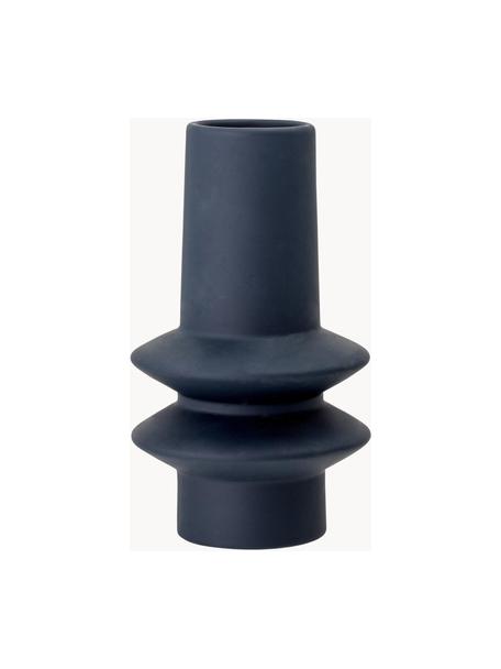 Petit vase design en grès Isold, haut. 22 cm, Grès cérame, Bleu foncé, Ø 13 x haut. 22 cm