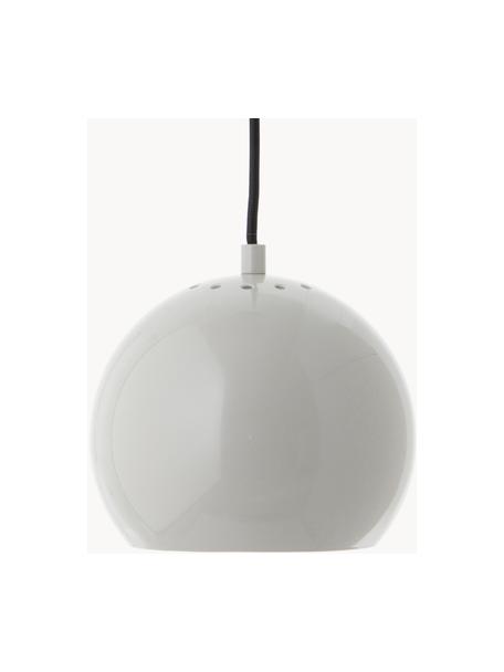 Kleine bolvormige hanglamp Ball, Lampenkap: gecoat metaal, Lichtgrijs, Ø 18 x H 16 cm