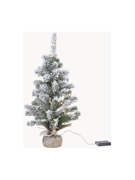 Albero di Natale artificiale a LED Imperial, innevato, Coperchio: juta, Verde, bianco, Ø 41 x Alt. 75 cm