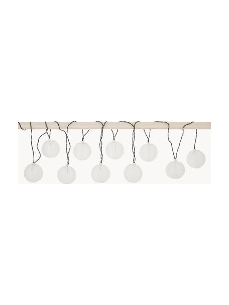 Solar LED lichtslinger Kosmos, 430 cm, Lampions: rijstpapier, Zwart, wit, L 430 cm