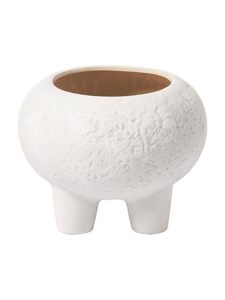 Macetero de gres Elm, Gres, Blanco, Ø 36 x Al 27 cm