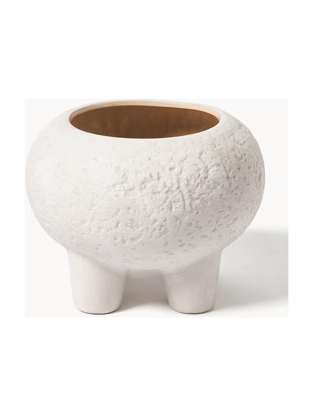 Cache-pot en grès cérame Elm, haut. 27 cm, Grès cérame, Blanc, Ø 36 x haut. 27 cm