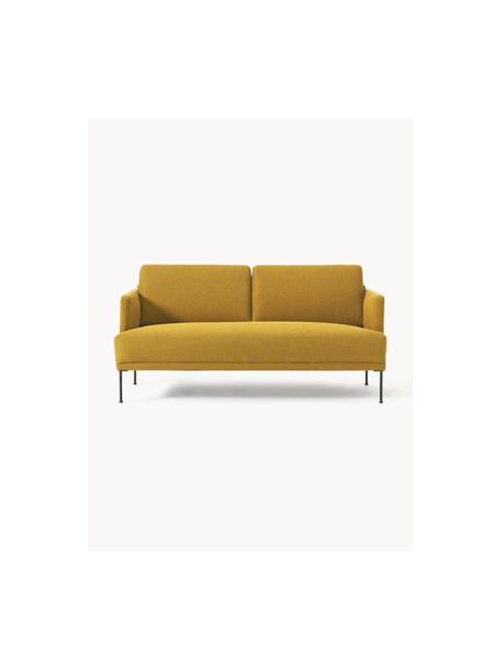 Sofa Fluente (2-osobowa), Tapicerka: 100% poliester Dzięki tka, Stelaż: lite drewno sosnowe, Nogi: metal malowany proszkowo , Ochrowa tkanina, S 166 x G 85 cm