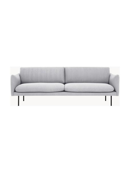 Divano 3 posti Moby, Rivestimento: poliestere Con 60.000 cic, Struttura: legno di pino massiccio, , Piedini: metallo verniciato a polv, Tessuto grigio chiaro, Larg. 220 x Prof. 95 cm