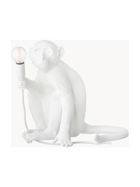 Lampada da tavolo di design Monkey, Lampada: resina sintetica, Bianco, Larg. 34 x Alt. 32 cm