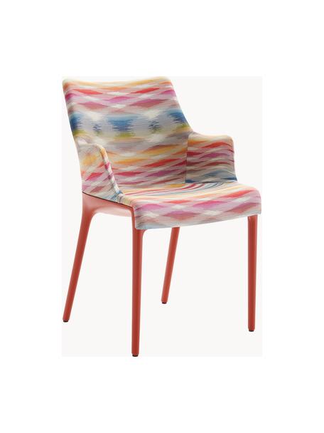 Kunststoff-Armlehnstuhl Eleganza Missoni, Bezug: Missoni Stoff, Gestell: Kunststoff (100 % recycel, Webstoff Bunt, Rot, B 55 x T 55 cm