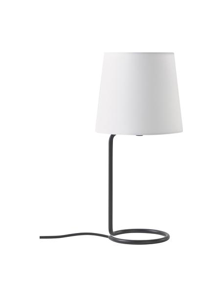 Lámpara de mesa Cade, Pantalla: tela, Cable: tela, Blanco, negro, Ø 19 x Al 42 cm