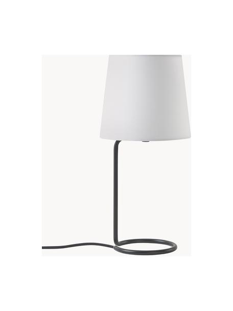 Tafellamp Cade, Lampenkap: textiel, Lampvoet: gepoedercoat metaal, Wit, zwart, Ø 19 x H 42 cm