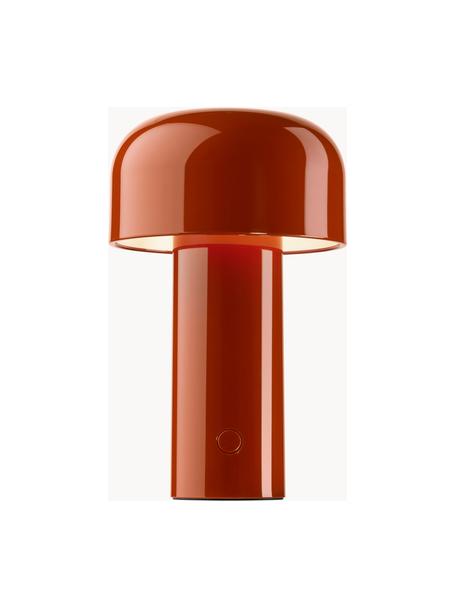 Lampada da tavolo piccola a LED con luce regolabile Bellhop, Plastica, Rosso lucido, Ø 13 x Alt. 20 cm