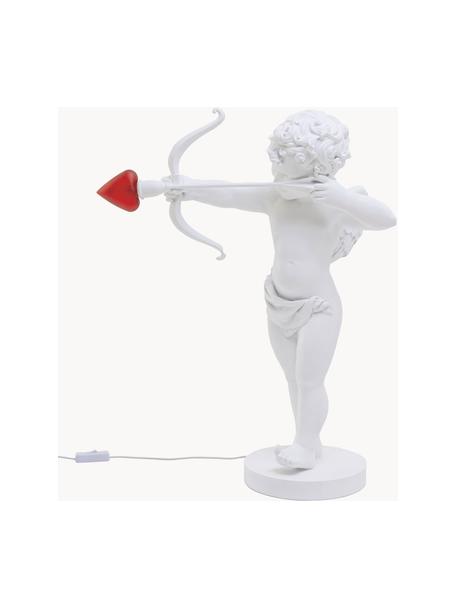 Grosse dimmbare Tischlampe Cupido, Kunststoff, Weiss, Rot, B 50 x H 63 cm