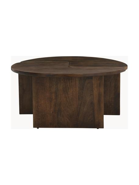 Tables basses rondes en bois de manguier Match, 2 élém., Bois de manguier, Bois de manguier foncé, Ø 90 cm