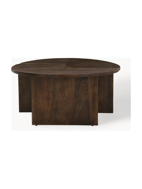 Set de mesa de centro redonda de madera de mango Match, 2 pzas., Madera de mango, Madera de mango oscura, Ø 90 cm