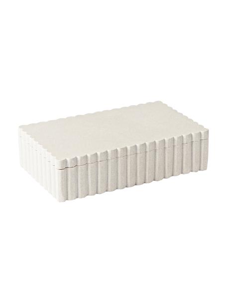 Skladovací box s žebrovaným okrajem Rita, Pískovec, Bílá, s pískovou úpravou, Š 20 cm, V 5 cm