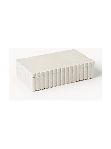 Aufbewahrungsbox Rita mit geriffeltem Rand, Sandstein, Off White, B 20 x T 12 cm