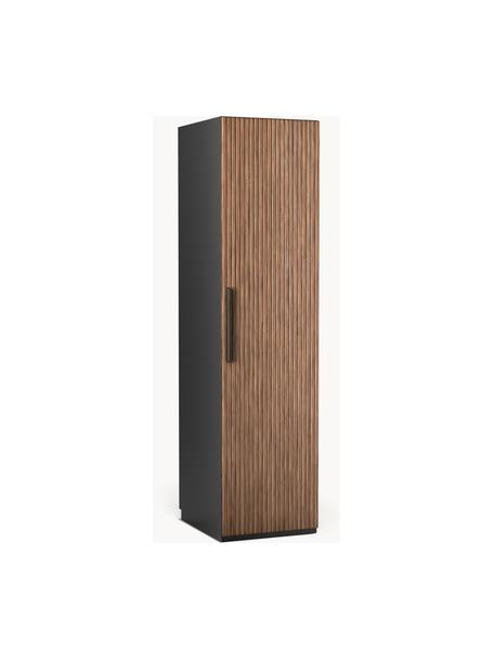 Modulární skříň ve vzhledu ořechového dřeva s otočnými dveřmi Simone, šířka 50 cm, více variant, Vzhled ořechového dřeva, černá, Interiér Basic, Š 50 x V 200 cm