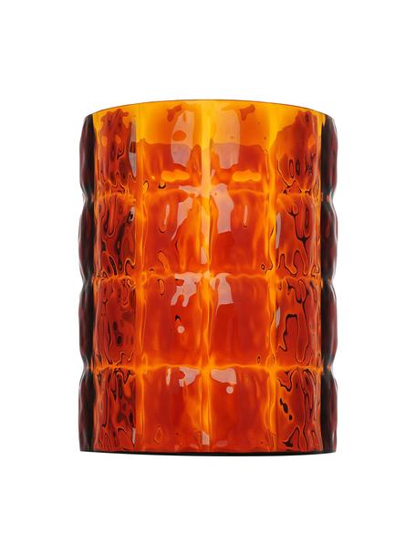 Vaso grande Matelasse, Vetro acrilico, Arancione trasparente, Ø 23 x Alt. 30 cm