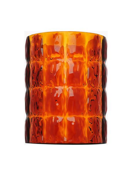 Grote vaas Matelasse, Acrylglas, Oranje, transparant, Ø 23 x H 30 cm