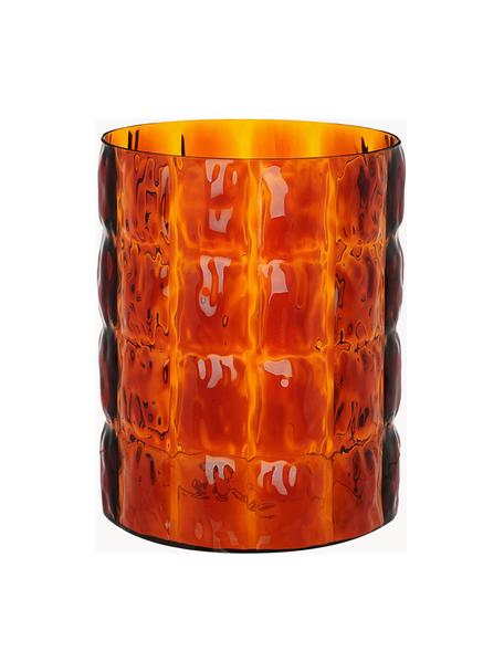 Grosse Vase Matelasse, H 30 cm, Acrylglas, Orange, transparent, Ø 23 x H 30 cm