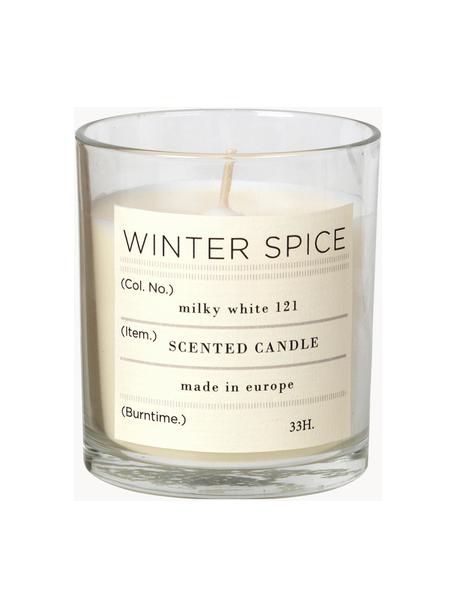 Świeca zapachowa Winter (cynamon), Pojemnik: transparentny Świeca zapachowa: biały, Ø 8 x W 8 cm