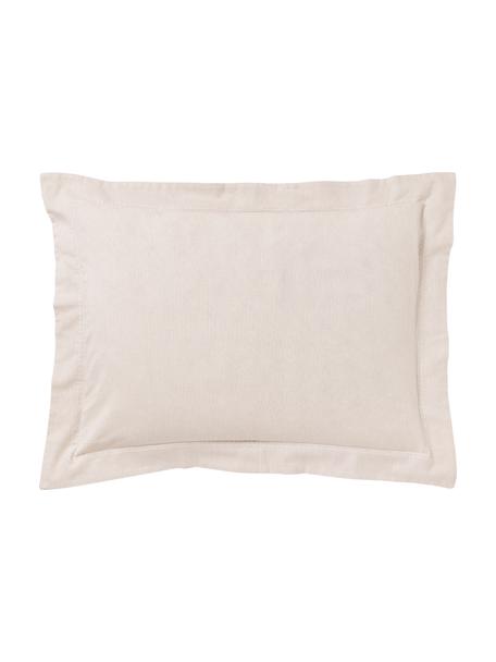 Taie d'oreiller en flanelle avec ourlet Laia, Beige, larg. 50 x long. 70 cm
