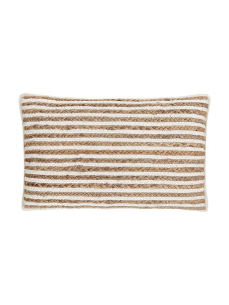 Federa arredo in juta a righe Faeka, Retro: 100% cotone, Beige, bianco, Larg. 30 x Lung. 50 cm