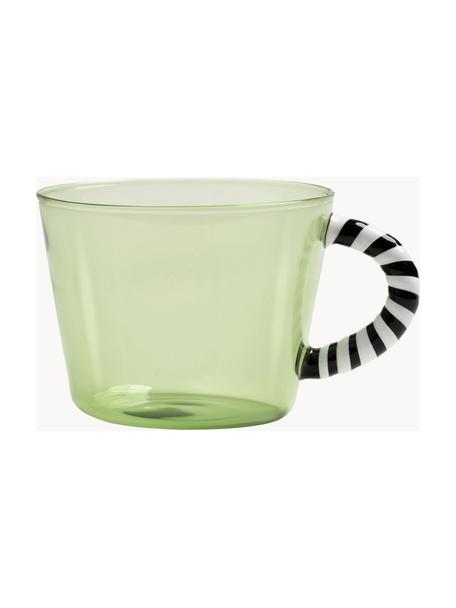 Tassen Duet aus Borosilikatglas, 2 Stück, Borosilikatglas, Hellgrün, transparent, B 13 x H 8 cm, 300 ml