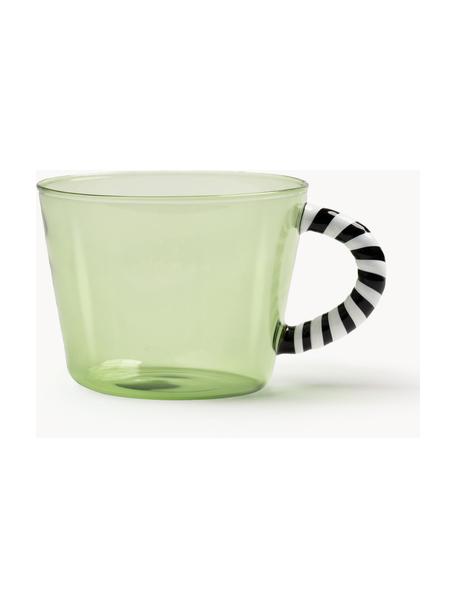 Tazas de vidrio borosilicato Duet, 2 uds., Vidrio de borosilicato, Verde claro transparente, An 13 x Al 8 cm, 300 ml