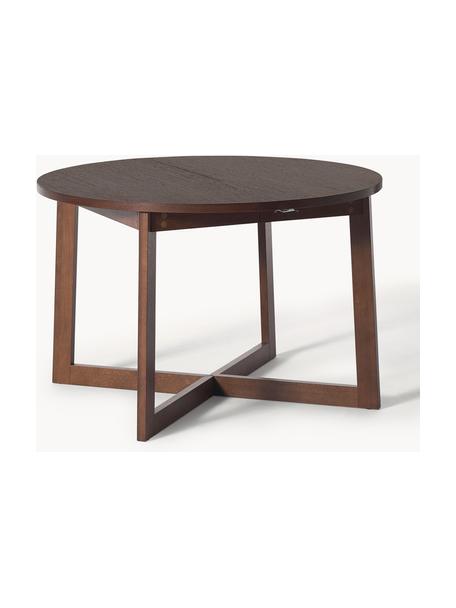 Rozkladací jedálenský stôl Bennet, 115 - 215 x 75 cm, Dubové drevo, tmavohnedá lakovaná, Š 115/215 x H 115 cm